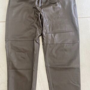 MANGO new leather pants size xxl in beautiful brown-grey colour